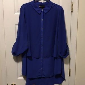 Blue sheer blouse